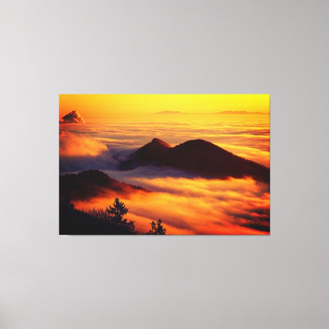 Scenic Nature Landscape Mountain Sunset Canvas Print (Front)