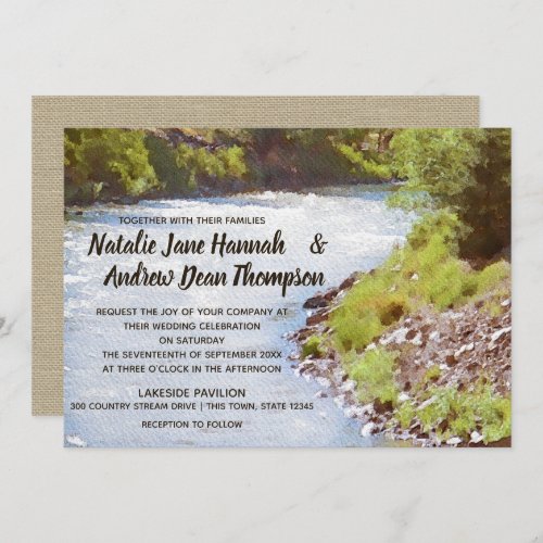 Scenic Nature River Lake View Wedding Invitation