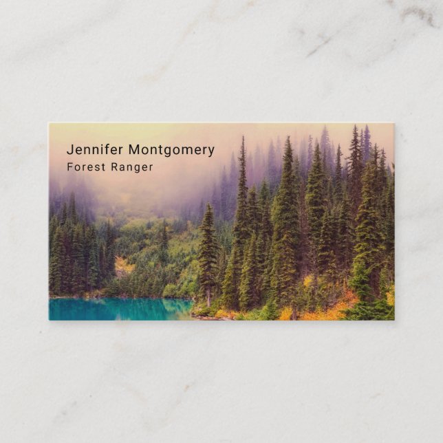 Scenic Northern Landscape Rustic Business Card (Front)