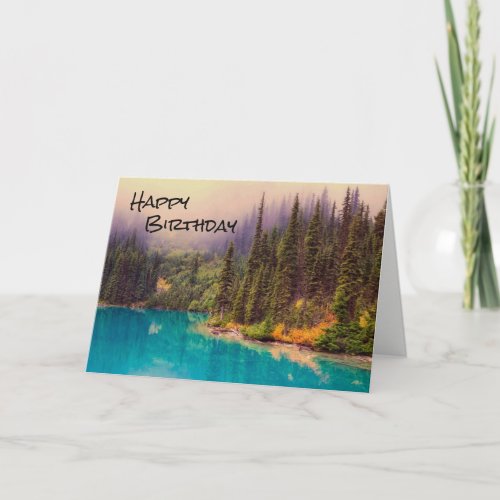 Scenic Northern Landscape Rustic Happy Birthday Card