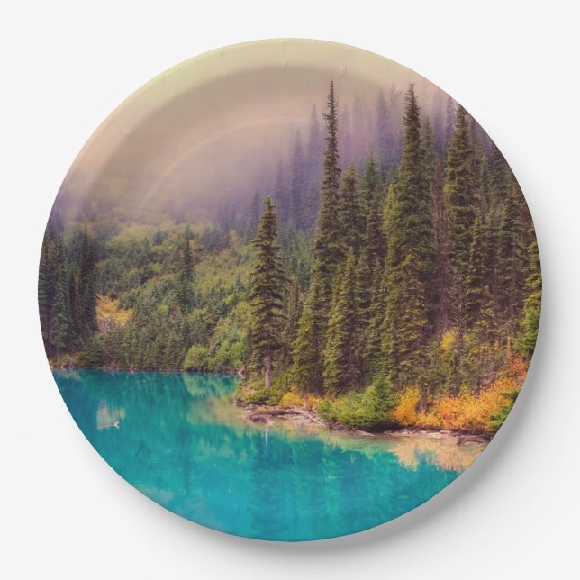 Scenic Northern Landscape Rustic Paper Plates (Front)