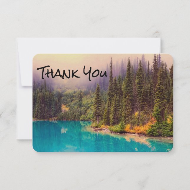 Scenic Northern Landscape Rustic Thank You Card (Front)