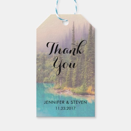 Scenic Northern Landscape Rustic Thank You Gift Tags
