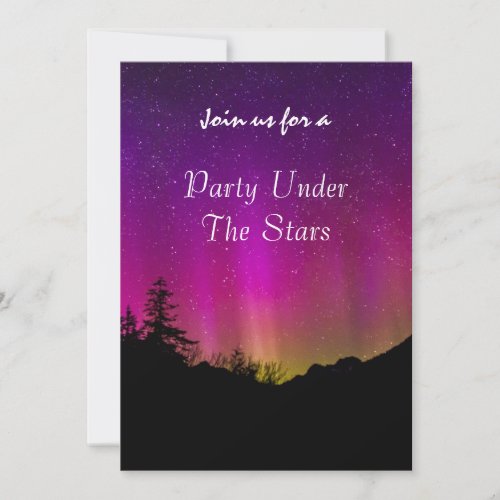 Scenic Northern Lights Aurora Borealis Party Invitation
