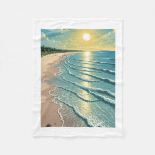 Scenic Ocean Beach Sunset Throw Blanket