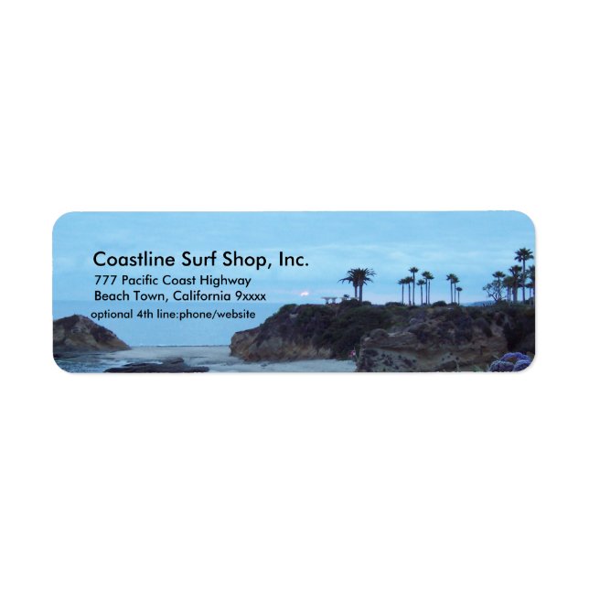 Scenic Ocean Coastline Label (Front)