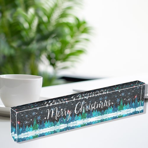 Scenic Office Christmas Decoration Acrylic Plaque Desk Name Plate