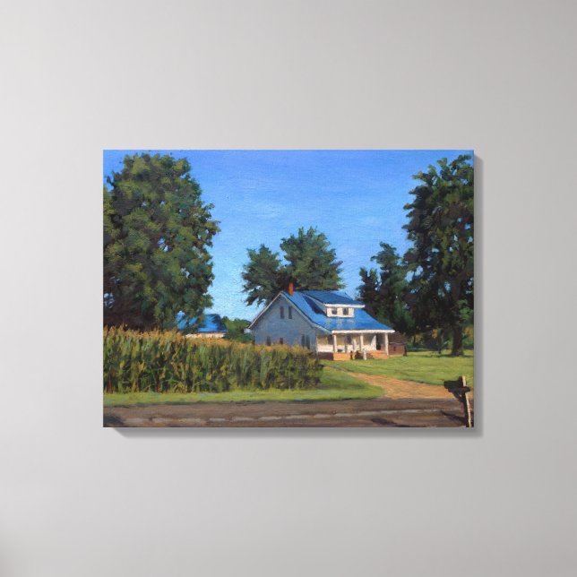 Scenic Old Farmhouse, Missouri Memory Canvas Print (Front)