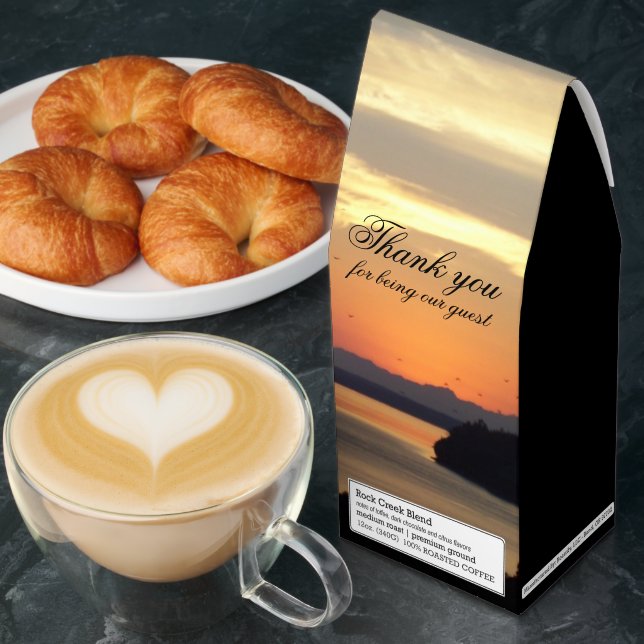 Scenic Orange Sunset Seascape Photo Roasted Coffee (Breakfast)