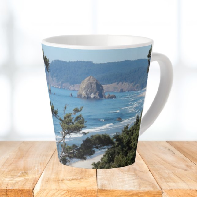 Scenic Oregon Seascape Latte Mug (In Situ Table)