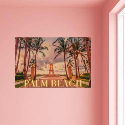 Scenic Palm Beach Pink Skies  Poster