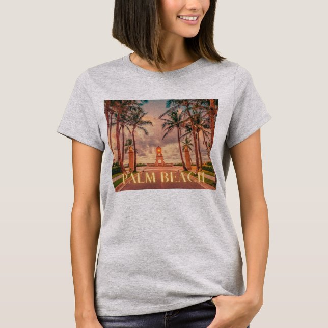 Scenic Palm Beach Pink Skies  T-Shirt (Front)