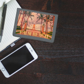 Scenic Palm Beach Pink Skies Tri-fold Wallet