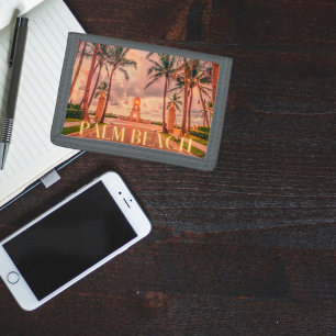 Scenic Palm Beach Pink Skies Tri-fold Wallet