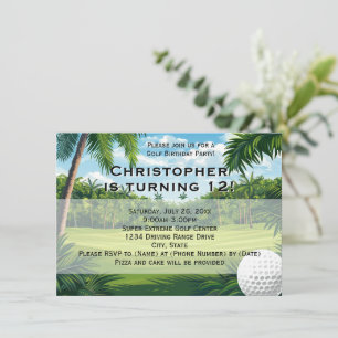 Scenic Palm Golf Birthday Party Invitation