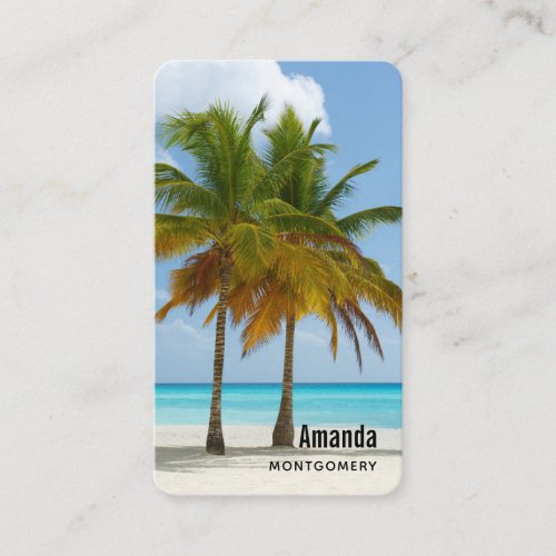 Scenic Palm Trees on a Tropical Beach Business Card