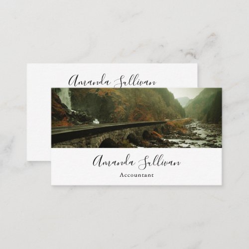 Scenic Photo Waterfalls and Forest Business Card