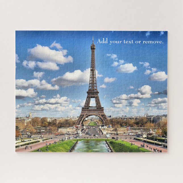 Scenic Photograph: Eiffel Tower and Paris skyline, Jigsaw Puzzle (Horizontal)