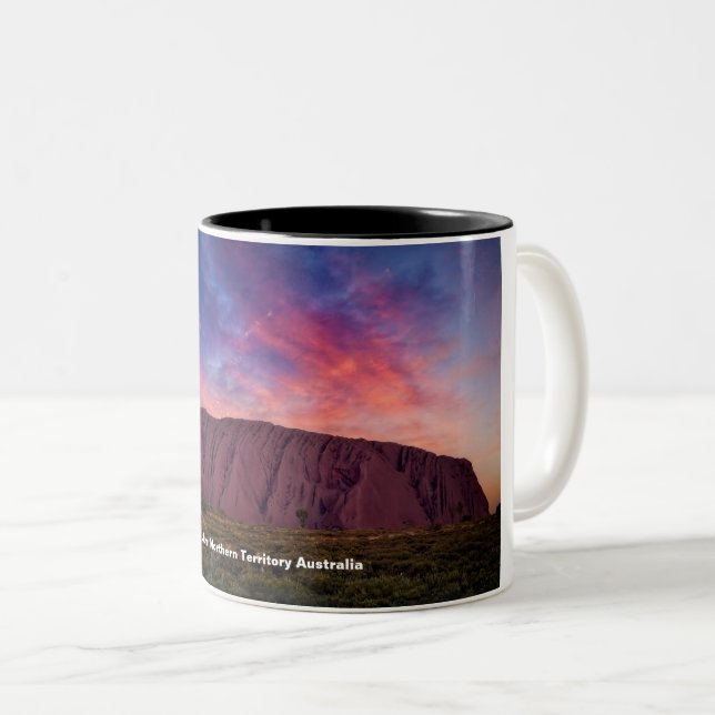 Scenic Photography - Uluru at Sunset Two-Tone Coffee Mug (Front Right)