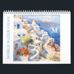 Scenic Picturesque Travel Moments 20XX Calendar<br><div class="desc">For you to enjoy during the year -- this Picturesque Scenic Travel Calendar for 20XX has at its theme: water views around the world. Features 10 countries and combines artistic photography with lovely watercolor images. Very special for yourself or as a gift. In addition, personalize with your custom two-tone monogram...</div>