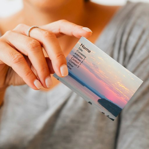 Customizable Pink Seascape Business Card