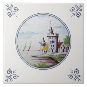 Scenic Polychrome Repro Delft Tile (1 of 6)