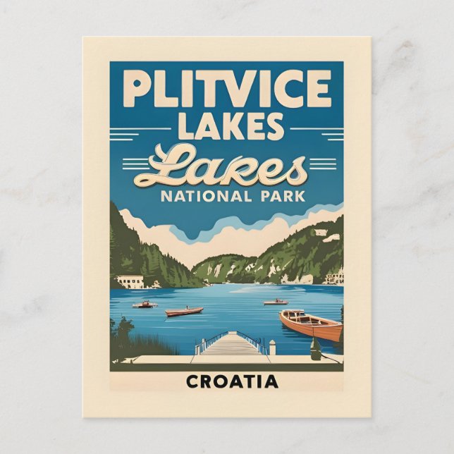 Scenic Postcard of Plitvice Lakes Croatia – Nature (Front)