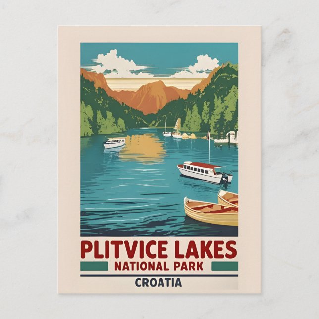 Scenic Postcard of Plitvice Lakes Croatia – Nature (Front)