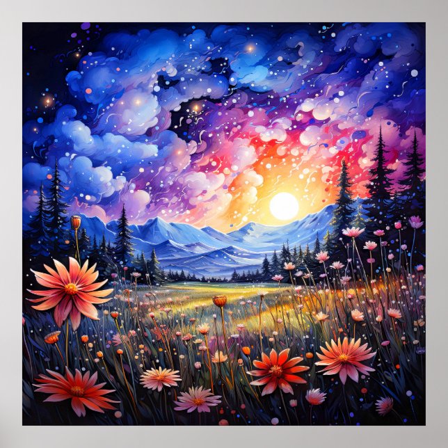 Scenic Prairie Illustration After Midnight Poster (Front)