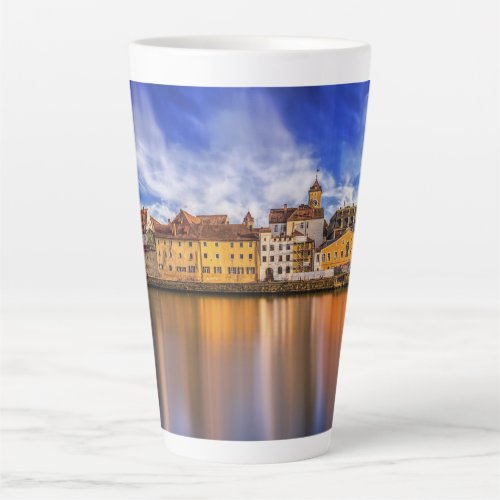 Scenic Regensburg River View Latte Mug