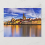 Scenic Regensburg River View Postcard