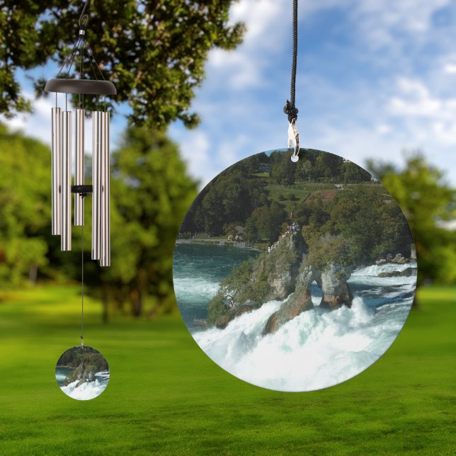 Scenic Rhine Falls in Switzerland Wind Chime (Outdoor)