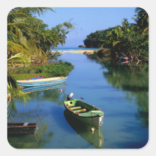 Scenic river near Ocho Rios in Jamaica Square Sticker