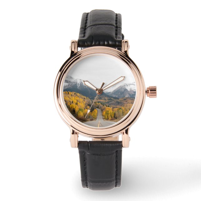 Scenic Road Through Fall Colors and Mountains Watch (Front)