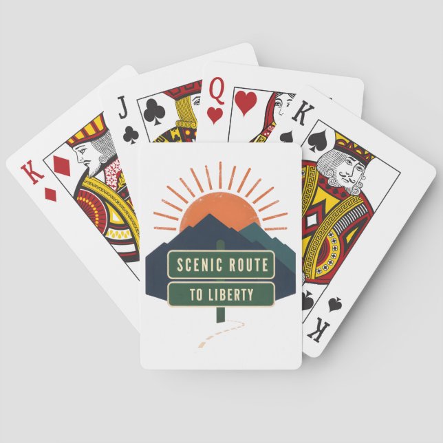 Scenic Route To Liberty Poker Cards (Back)