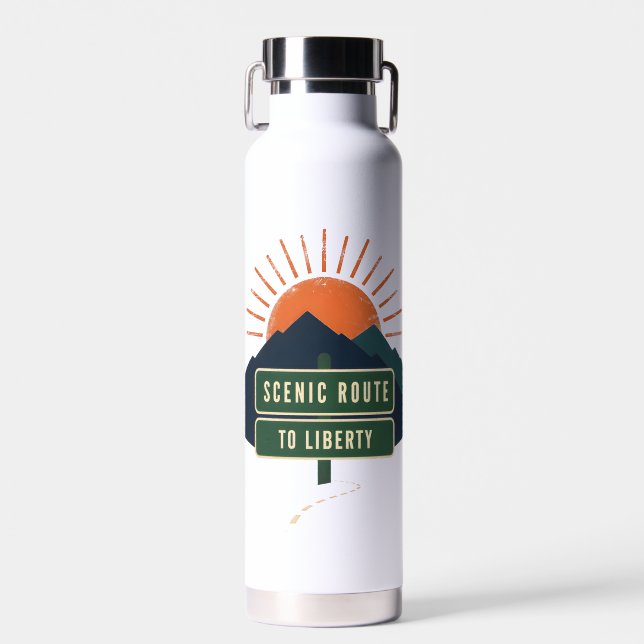 Scenic Route To Liberty Water Bottle (Front)