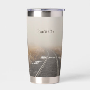 Scenic Rural Railroad Tracks Personalized Insulated Tumbler