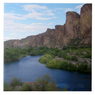 Scenic Saguaro Lake Ceramic Tile