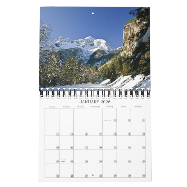 Scenic Salzkammergut Calendar (Jan 2026)