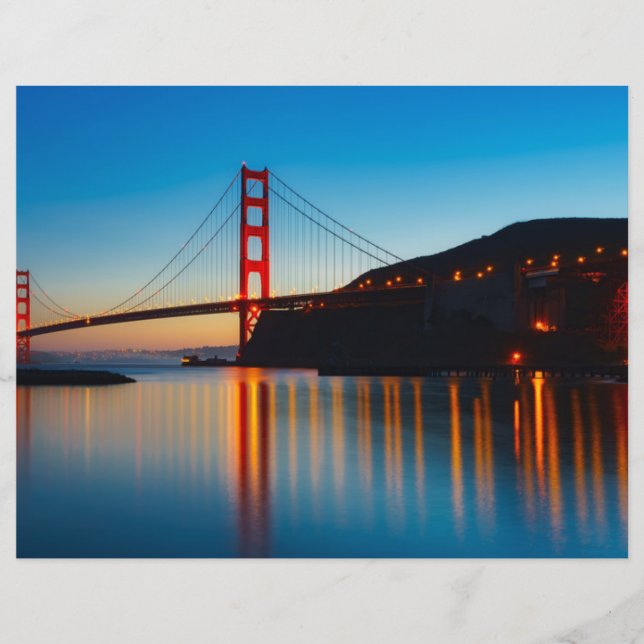 Scenic San Francisco Bridge Scrapbook Paper (Front)