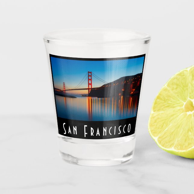 Scenic San Francisco Bridge Shot Glass (Front)