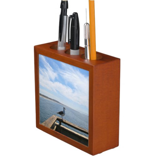 Scenic Seagull Desk Organizer