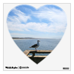 Scenic Seagull Heart Wall Decal