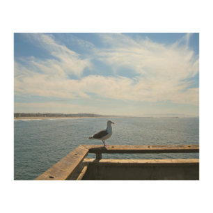 Scenic Seagull Wood Canvas