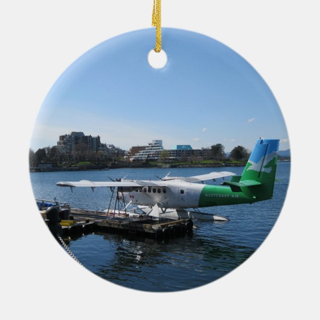 Scenic Seaplane in Victoria Ceramic Ornament (Back)