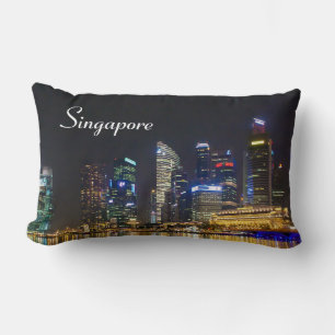 Scenic Singapore Skyline Lumbar Pillow