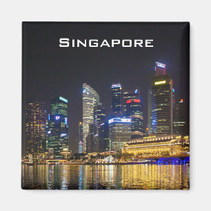 Scenic Singapore Skyline Magnet