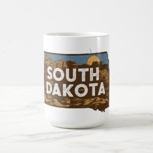 Scenic South Dakota Retro Silhouette  Coffee Mug