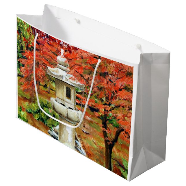 Scenic St Louis Missouri Japanese Garden Large Gift Bag (Front Angled)