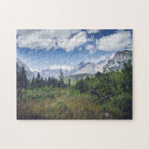Scenic summer mountain landscape with a meadow jigsaw puzzle